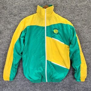 Vintage Manyanet Barcelona Jacket Boys 14 Green Yellow Full Zip Windbreaker 90s